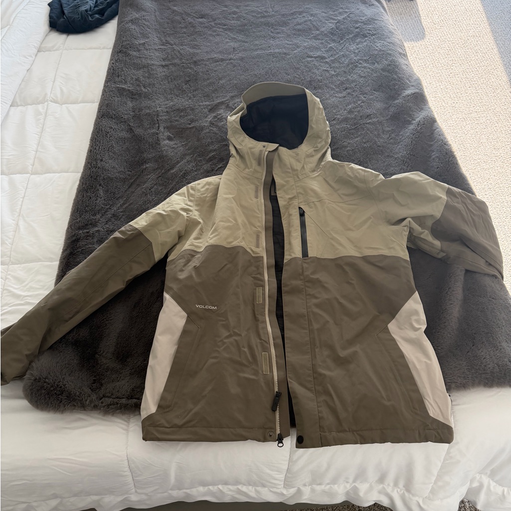 Gore-Tex Men's Two-Tone Hooded Ski Jacket - Olive & Khaki